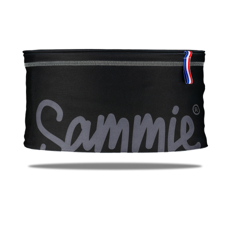 Ceinture de Running Sammie® V3 de face, coloris noir Ceinture de Running Sammie® V3 de face, coloris noir