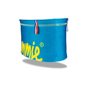 Ceinture de Running Sammie® V3 de côté, coloris bleu et jaune