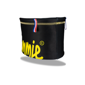 Ceinture de Running Sammie® V3 de côté, coloris noir et jaune