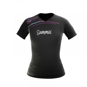 T-shirt sport femme col V face