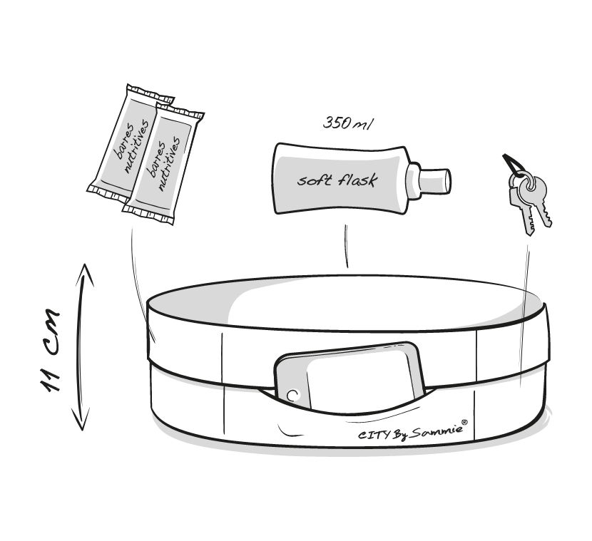 Dessin technique de la ceinture de Running Sammie® City