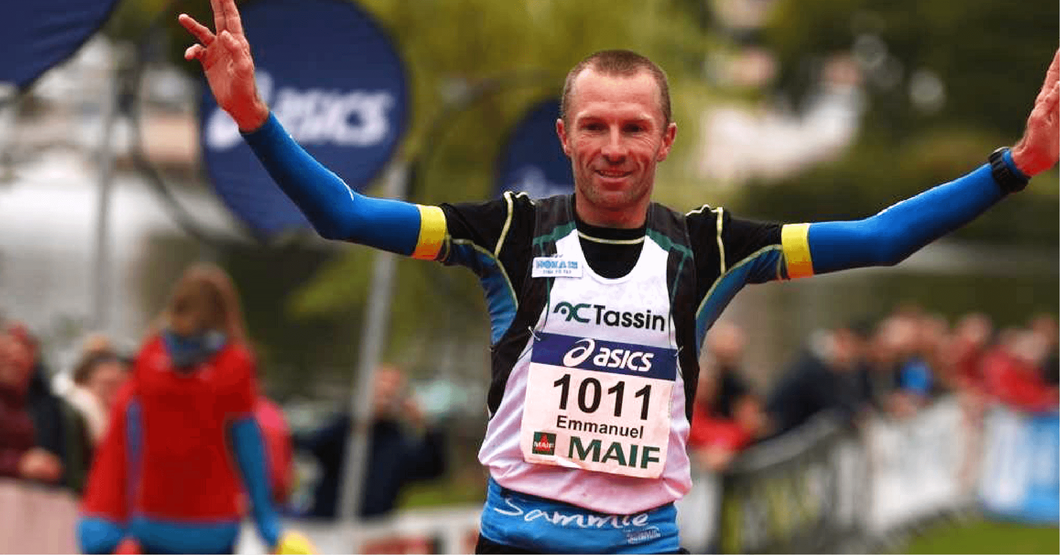Manu Meyssat, en compétition portant la ceinture de Running Sammie®