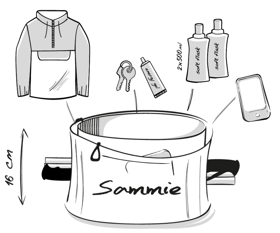 Dessin technique de la ceinture de Running Sammie® Trail