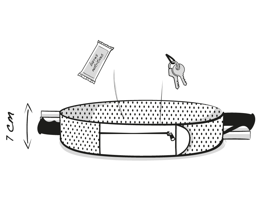 Dessin technique de la ceinture de Running Sammie® Ultra