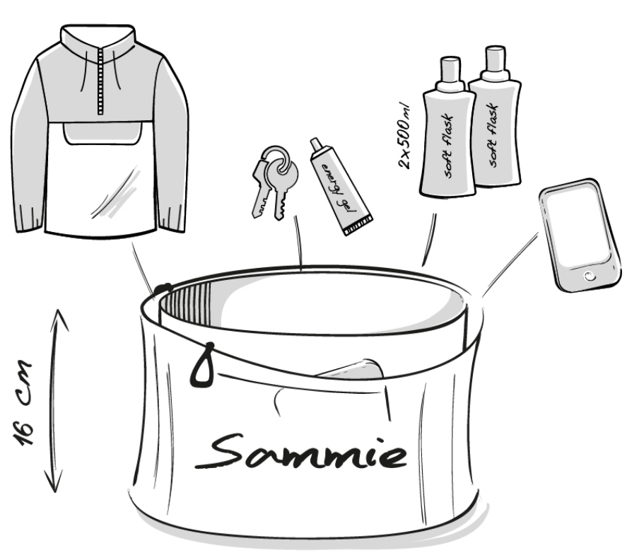 Dessin technique de la ceinture de running Sammie V2