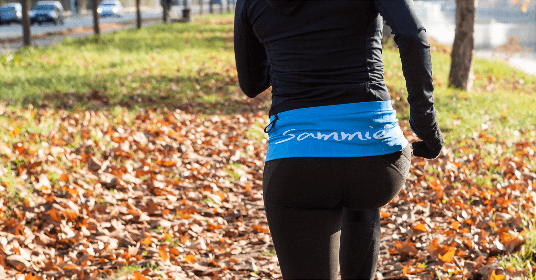 Ceinture de Running Sammie® Mini portée pour un run en ville