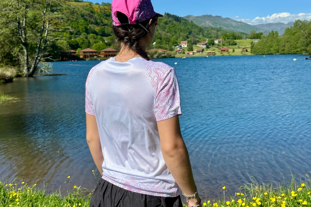 T-shirt de femme sport blanc rose