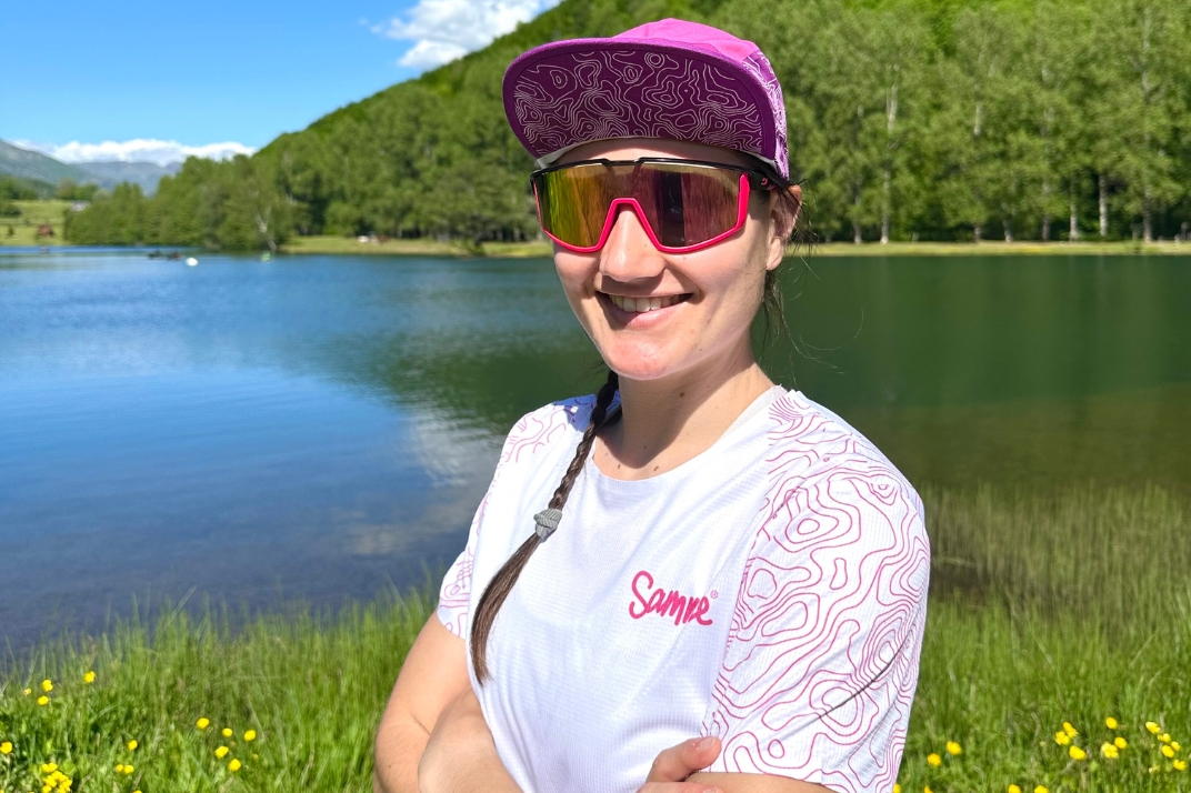 Casquette trail femme rose légère